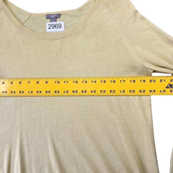 J.Jill Endive Sweater Womens Small Yellow Silk  Button Detail - Picture 4 of 8